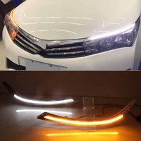 Lampu LED Aliran Sekuensial 12V High Bright untuk Lampu DRL Alis, Lampu Modifikasi Eksterior Mobil untuk Toyota Corolla 2014-2018 Spesifikasi AS