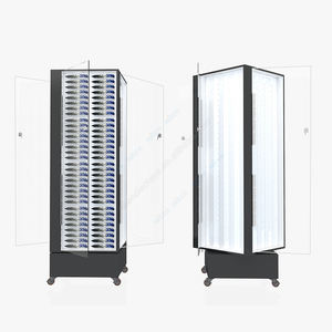 Accesorios de exhibición de material metálico giratorio al por menor Pisos Vitrinas de cuchillos acrílicos con ruedas - Product Image 4