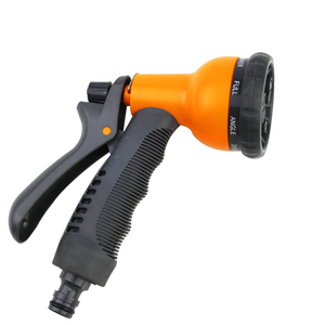 Rociador de Agua de 8 Modos Naranja y Negro, con Ángulo de Rociado Plano y Cono Central Completo, para Regar Plantas, Lavar Autos y Mascotas - Product Image 5