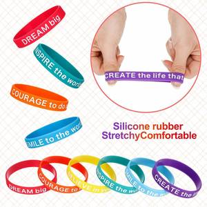 Bracelet en silicone imperméable de marque sportive tendance, style art populaire, avec lettrage gravé, remplissage coloré, bracelet promotionnel personnalisé imprimé - Product Image 4