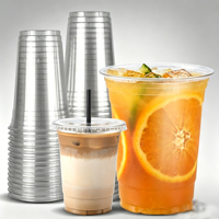 Gobelets PLA 12 oz 100 % compostables, biodégradables, transparents, jetables, à base de plantes renouvelables, résistants au congélateur, à paroi simple, pour boissons froides