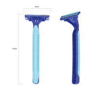 Offre Spéciale d'usine jetable Double lame en acier inoxydable rasoir de sécurité rasoir en plastique bleu hôtels 2 lames rasoir de rasage