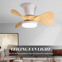 Ventilateur de plafond moderne de haute qualité en ABS, dimmable, pour salon et chambre, 20 pouces, avec lumière LED et télécommande
