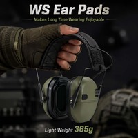Protège-oreilles électroniques à amplification sonore NRR 25 dB, protection auditive à profil bas pour stand de tir