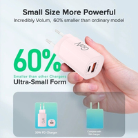 Chargeur mural 30W 18W PD QC3.0 à 2 ports, chargeur rapide pour téléphone, adaptateur de voyage universel avec USB et Type-C, vente en gros