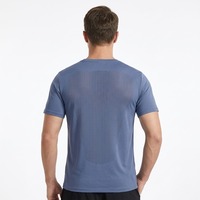 T-shirt personnalisé pour homme à manches courtes, col rond, en tissu mesh, coupe ajustée, design OEM ODM, vêtements de sport, entraînement, gym