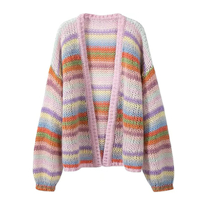 Cardigan da <span class=keywords><strong>donna</strong></span> <span class=keywords><strong>di</strong></span> <span class=keywords><strong>marca</strong></span> personalizzata maglione a righe da <span class=keywords><strong>donna</strong></span> lavorato a maglia Dames maglioncino <span class=keywords><strong>di</strong></span> lana per <span class=keywords><strong>donna</strong></span> - Product Image 1