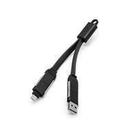 Câble de charge multi-protocoles 4-en-1 tendance 2026 avec porte-clés USB, charge rapide 60W 3A, USB-A vers Type-C et 8 broches