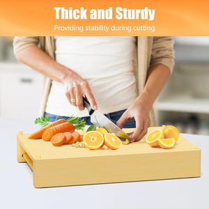 Wooden Cutting Board With Tray Rectangular Folding Draining <b>Rack</b> For Kitchen Sink <b>Dish</b> Drying L Size - Product Image 2