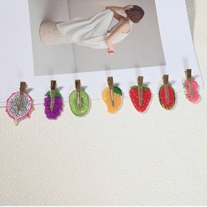 Lot de pinces à cheveux en acétate en forme de fruits mignons, barrettes crocodiles sans pli, accessoires capillaires écologiques et tendance pour fêtes - Product Image 2