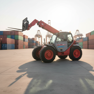 Chariot élévateur diesel d'occasion <span class=keywords><strong>Manitou</strong></span> à bras <span class=keywords><strong>télescopique</strong></span>, chariot <span class=keywords><strong>télescopique</strong></span> 4x4 à roues, en promotion - Product Image 1