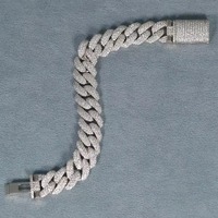 Bracelet à breloques en moissanite de haute qualité, en argent sterling, taille radiant, luxueux et étincelant, cadeau de mariage, bijoux unisexe