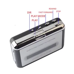 Lecteur de cassette portable en gros Capture de musique audio vers MP3 via USB vers ordinateur