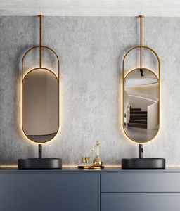 Kích thước lớn hình bầu dục vàng đóng khung chống sương mù phòng tắm thông minh gương với ánh sáng LED Quảng Đông gương ánh sáng Gương phòng tắm với ánh sáng - Product Image 6