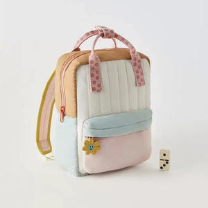 Venta al por mayor de moda personalizada niños niñas hilo acolchado cuadrado abajo estudiante suave cómodo de gran capacidad de las mujeres mochilas escolares - Product Image 4