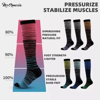 Chaussettes de compression tricotées sur mesure pour hommes et femmes, respirantes, anti-bactériennes, à dégradé, pour l'automne, idéales pour la randonnée en extérieur (vente en gros)