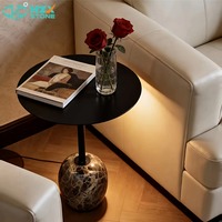 Marbre Calcite Foncé HZX pour Table Basse, Table d'Appoint Moderne, Dalle de Sol Polie pour Cuisine et Salle de Bain, Découpée sur Mesure, Étanche et Durable
