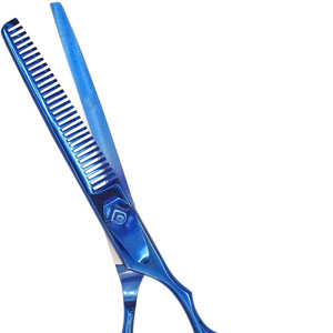 Tijeras para Adelgazar el Cabello, Doradas, F6, 6.0 Pulgadas, Acero Inoxidable, Punta Redonda, Mango Largo, Tijeras Planas para Corte Profesional - Product Image 4