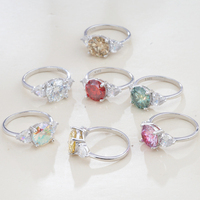 Perhiasan Moissanite Berwarna VVS GRA 7CT Potongan Bulat Perak Sterling S925 Mewah, Set Cincin Tunangan Moissanite untuk Wanita