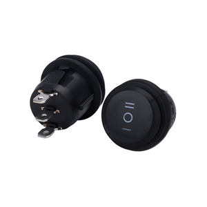 Interrupteur à bascule rond étanche 2 broches ON-OFF IP65 sans voyant, mini interrupteur à bascule étanche noir pour véhicule électrique - Product Image 2