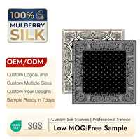 Châle en soie de mûrier sergé à motif Paisley monochrome, personnalisable, à faible MOQ, économique, avec ourlet roulé à la main et impression double face, OEM