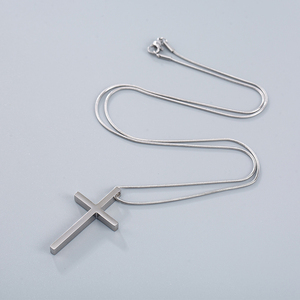 Kalung Liontin Salib Emas Sederhana Pria/Wanita, Gaya Eropa Hip Hop Kalung Liontin Baja Tahan Karat untuk Pria/Wanita - Product Image 4