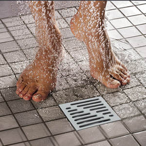 WaiiHO 029 - Rejilla de Drenaje Cuadrada Moderna para Suelo, Acero Inoxidable 304, PVC Pulido, Electrochapado, para Baño y Cocina - Product Image 1