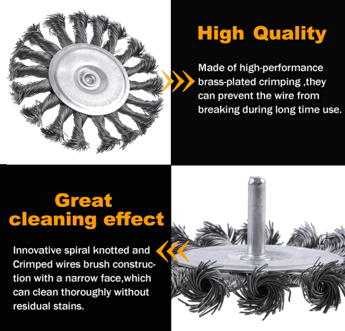 5 Inch Brass Wire Wheel Brush For Tools Stainless Steel Wire