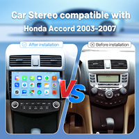 Lecteur multimédia de voiture à écran tactile Android 13 de 10 pouces avec Navigation GPS Bluetooth FM CarPlay pour Honda Accord 2003-2007