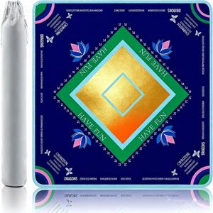 Tapis d'apprentissage de Mahjong américain de haute qualité, anti-bruit, avec sac de transport noir, pour table, antidérapant, bleu - Product Image 2