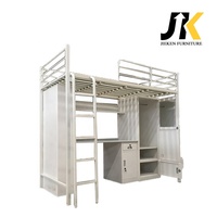 Lit mezzanine de bureau simple avec rangement pour adultes Design moderne en métal pour employé dortoir chambre hôtel école hôpital appartement utilisation