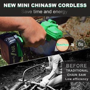 เลื่อยโซ่ยนต์ไร้สายขนาดเล็ก 20V สำหรับงาน DIY พร้อมโซ่และบาร์ขนาด 4 นิ้ว เหมาะสำหรับตัดไม้ จัดส่งจากคลังสินค้าในสหรัฐอเมริกา รุ่น CS-100-2 เลื่อยโซ่ยนต์ไร้สายขนาดเล็ก - Product Image 6