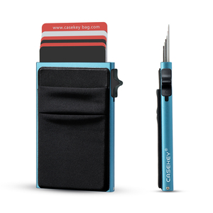 Casekey Mini <b>Wallet</b> Men Minimalist Smart Rfid Blocking <b>Wallet</b> <b>Metal</b> Credit Card Holder Aluminum <b>Wallet</b> Box Pop up - Product Image 1