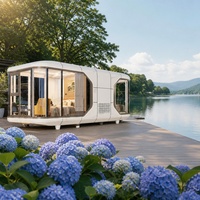 Maison conteneur à 2 étages, maison conteneur en acier portable pour une vie de luxe en plein air, maison modulaire