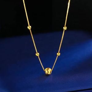 Xinfly Wholesale 18K <b>Solid</b> Gold 3D Hard Chopin Bead Chain Cute Women's Jewelry <b>Necklace</b> for Weddings and Parties - Product Image 1