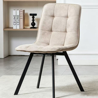 Chaise en velours marron foncé moderne, meubles de salon, chaises de salle à manger de luxe à la française, rembourrées, gain de place