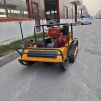 Tondeuse à chenilles télécommandée de qualité industrielle, capable de franchir une pente de 50 degrés, pour la coupe de branches d'arbres, le débroussaillage de bois épais et de broussailles