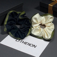 Chouchous en satin imprimés lettres de l'alphabet, style coréen, surdimensionnés, élastiques doux pour queue de cheval, accessoires de mariage de luxe