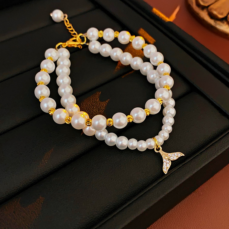 INGJIA Bracciale da Donna con Perle di Cristallo Multistrato con Pietre Boho bigiotteria Migliore Amica