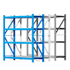Systèmes de rayonnage d'entrepôt à 4/5 niveaux <span class=keywords><strong>Étagère</strong></span> de rangement industrielle réglable en métal pour garage, équipement de fret - Product Image 1
