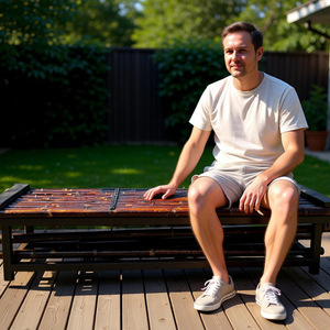 Bamboo Patio Bench 1560*450*460 Durable Rustic Design For Outdoor Use Custom Made - Product Image 3