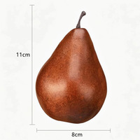Décorations de fruits artificiels en forme de poire brune, 6 pièces, légères, de haute qualité, pour les fêtes, la maison, la cuisine, centre de table