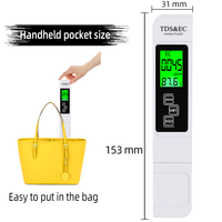 Affichage LCD numérique Portable TDS EC Temp Meter 3-en-1 0-5000ppm Qualité de l'eau PH Mètre Rétro-éclairage Qualité de l'eau portable