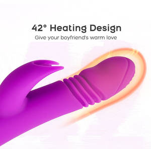 Vibratore flessibile all'ingrosso del masturbatore del coniglio dildo ricaricabile del silicone sicuro del corpo medico autoriscaldante per le donne - Product Image 3