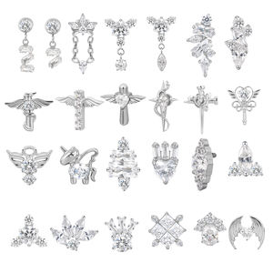 GZN ASTM F <span class=keywords><strong>Piercing</strong></span> in Titanio Labret Top Gioielli per <span class=keywords><strong>Helix</strong></span> Orecchino all'Ingrosso - Product Image 2