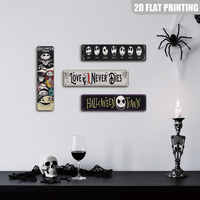 Letrero Metálico Largo con Caras de Esqueletos Espeluznantes para Días Laborables, Decoración Retro de Halloween para Pared del Hogar