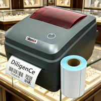 Printer Thermal POS Android USB LAN BT/WiFi Murah DiligenCe, Printer Label Barcode Waybill Pengiriman A6 4X6 110mm Stok Tersedia