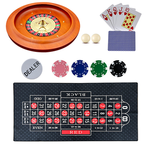 High Quality Gambling Bingo <strong>Drinking</strong> <strong>Game</strong> 11 Inch Roulette <strong>Set</strong> <strong>Casino</strong> Roulette Wooden Material with Chips Tablecloth - Product Image 1