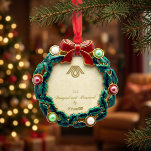 Gold Painted Metal Decorative Christmas Photo Ornament <b>Frames</b> 2x2 Inches Holiday Tree Decorations - Product Image 3