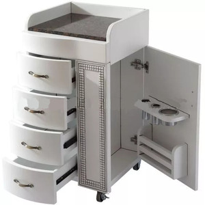 Bomacy <strong>White</strong> Wood Modern Luxury Salon Furniture <strong>Trolley</strong> for Hotel Use - Product Image 3